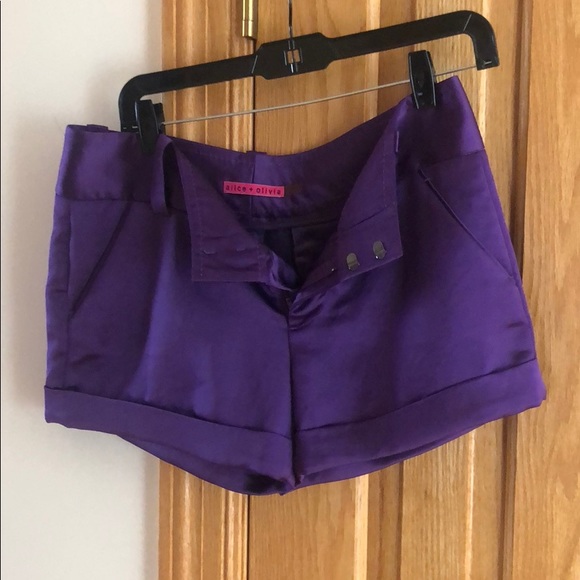 Alice + Olivia Pants - Alice & Olivia Purple Shorts